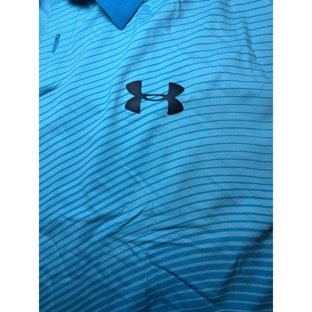 Under Armour Men's UA Heat Gear Loose Golf Polo Shirt Aqua Blue Size‎ XXL - Picture 2 of 6